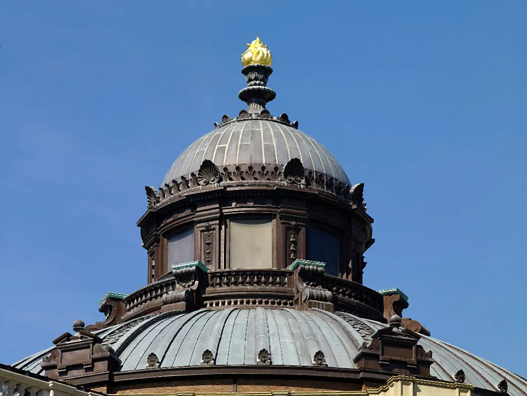 The gilded Torch of Learning that crowns the dome of the Thomas Jefferson Building.